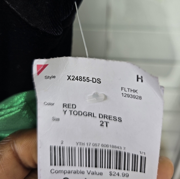 Bonnie Jean Plaid Girls Dress Size 2T Green Bow New Multic Color Fit Flare - Picture 5 of 12